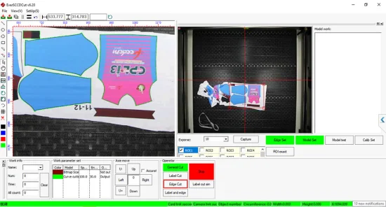 100W 130W CCDカメラレーザー切断機生地生地切断機販売用自動フィーダー付き